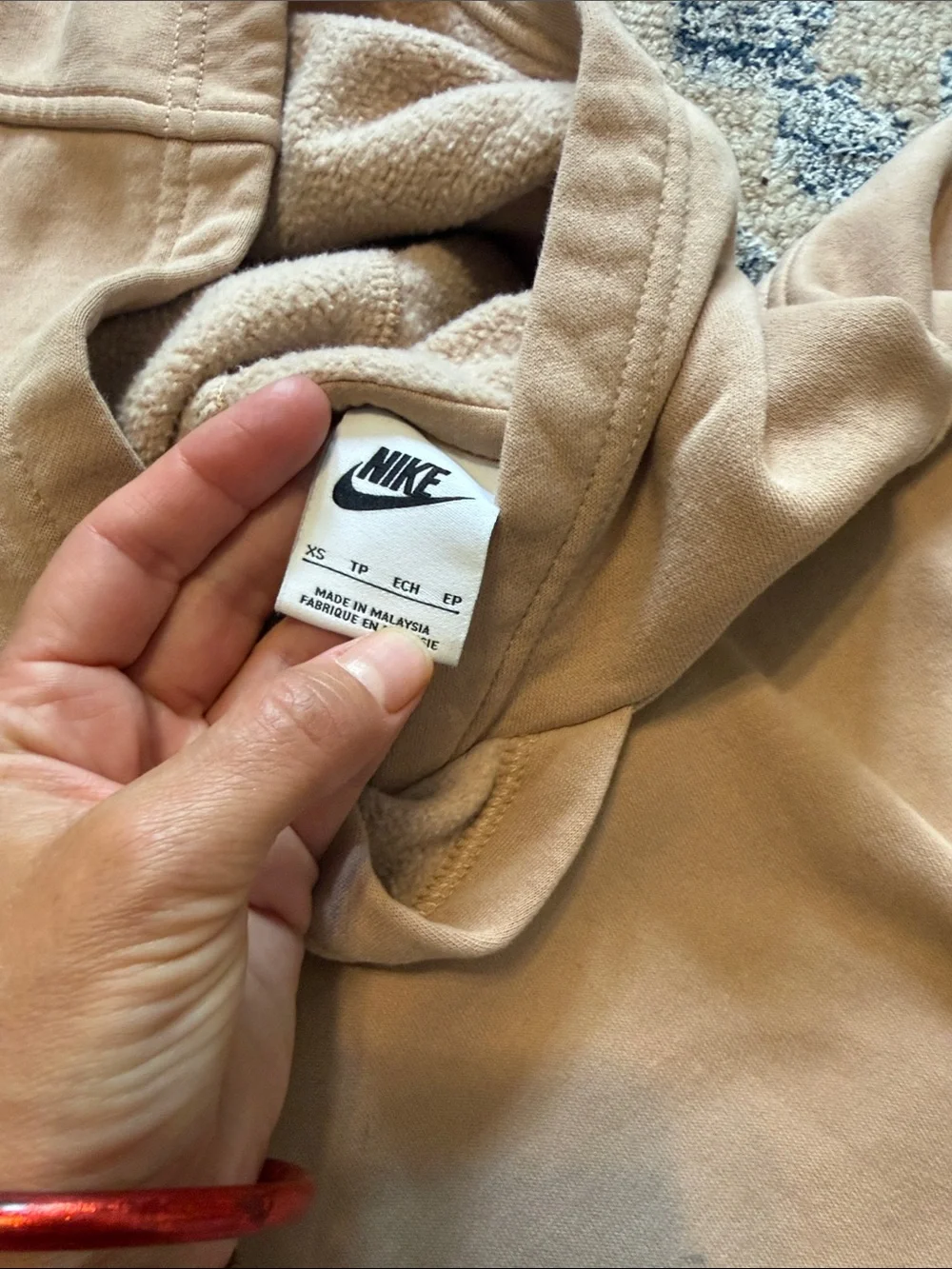 Nike Kids Beige Hoodie & Jogger Set with White Logo